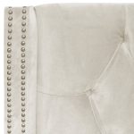 Кровать с декоративными гвоздиками Wing 140x200 см Велюр Бежевый — изображение 9