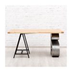 Стол AMSTERDAM на фигурном металлическом основании с подсветкой и столешницей из массива дуба — изображение 7