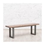 Cтол со скамьей Bristol из массива дуба на металлическом каркасе — изображение 5