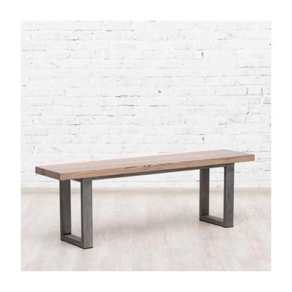 Cтол со скамьей Bristol из массива дуба на металлическом каркасе — изображение 5