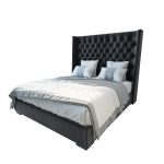 Кровать Jackie King Велюр Черный 180х200 см
