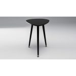 Журнальный столик приставной WOODI Капля из дерева с темно-коричневой столешницей