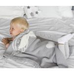 Плед АНГЕЛ 60х90 светло-серый меланж+белый