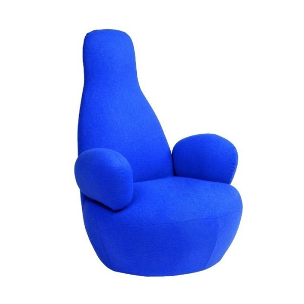 Кресло Bottle Chair с кашемиром синего цвета — изображение 3