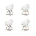 Набор из четырех стульев с прозрачным сидением