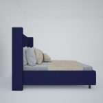 Кровать с декоративными гвоздиками Wing 200x200 см Велюр Синий — изображение 5