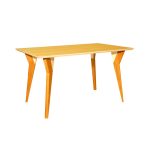 Желтый обеденный стол John 2 из натуральных материалов