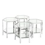 Набор из 4-х Кофейных столиков  Aramis из стекла и металла