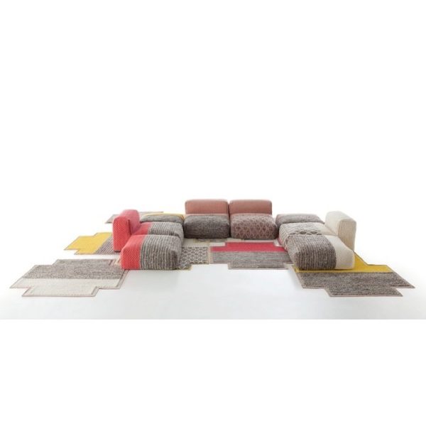 Ковер GAN Plait кораловый из натуральной шерсти 160х160 см — изображение 3