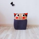 Вязаная корзина Графит квадратная малая — изображение 2