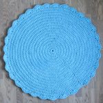 Вязаный коврик Голубой 100 см