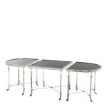 Журнальный Стол из 3-х частей  Grand Sablon со столешницами из плотного черного стекла