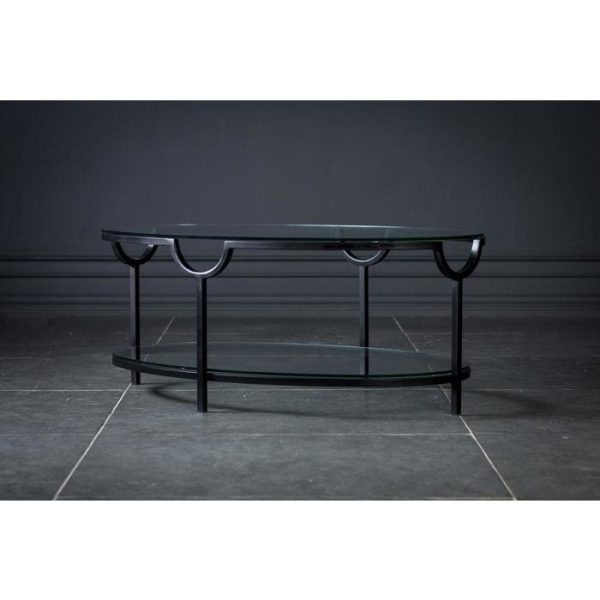 Столик журнальный Олдем с овальной столешницей из стекла — изображение 9