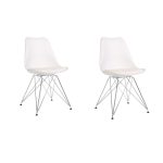 НАБОР ИЗ 2-Х СТУЛЬЕВ НА МЕТАЛЛИЧЕСКОМ ОСНОВАНИИ белый