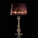 Настольная лампа Italamp TEA с абажуром из плиссированной ткани коричневого цвета