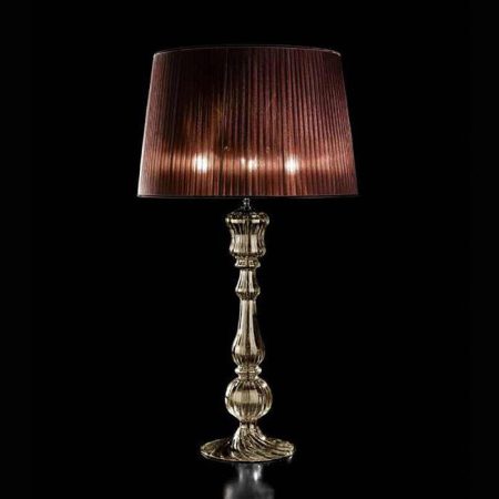 Настольная лампа Italamp TEA с абажуром из плиссированной ткани коричневого цвета