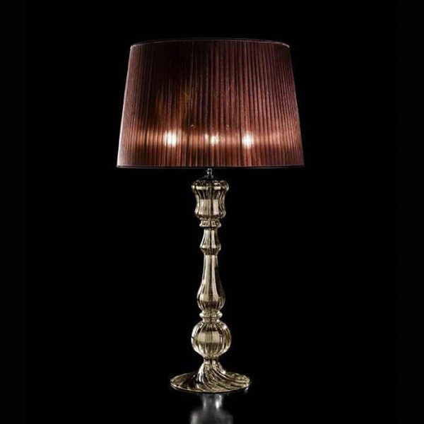 2053product_gallery_photo_872138ce-9946-4617-9a85-09bb871baf87.jpg Настольная лампа Italamp TEA с абажуром из плиссированной ткани коричневого цвета — изображение 1