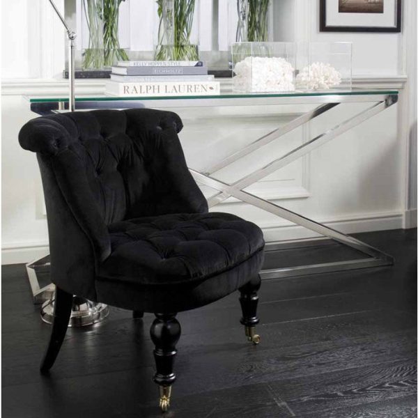 Кресло  Camden из черного бархата  — изображение 3