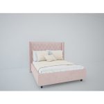 Кровать с декоративными гвоздиками Wing 160x200 см Велюр Пыльная роза — изображение 5