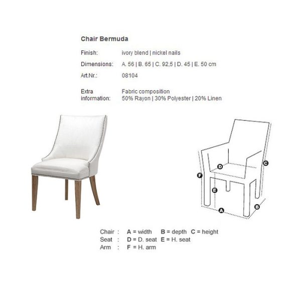 стул с мягкой обивкой  Bermuda белый — изображение 2