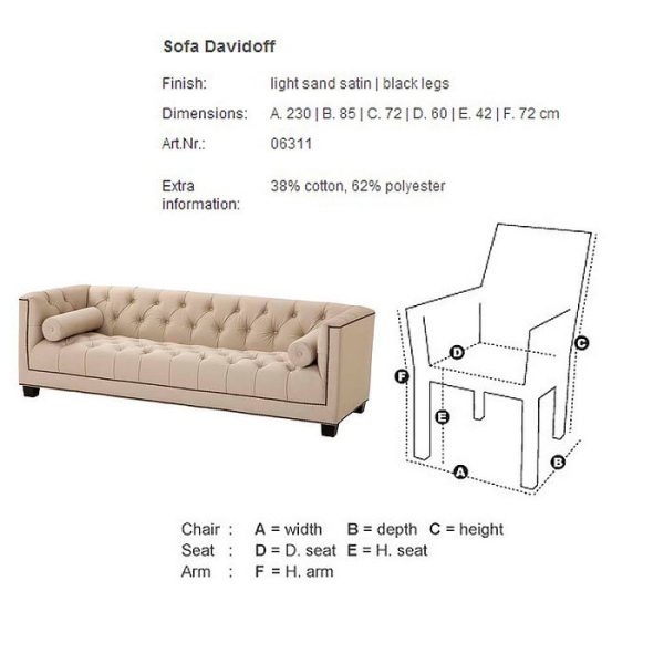 Диван  Davidoff с подлокотниками   — изображение 2