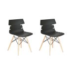 НАБОР ИЗ 2-Х СТУЛЬЕВ EAMES НА ДЕРЕВЯННЫХ НОЖКАХ  черный