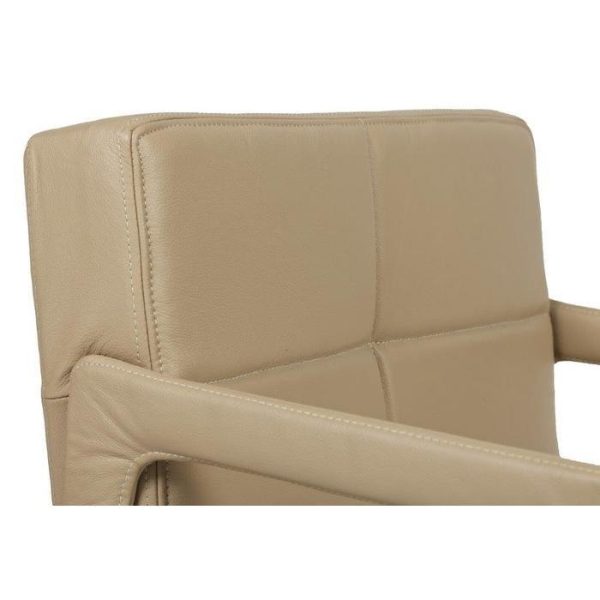 Кресло Aster Chair Бежевая Кожа Класса Премиум — изображение 3