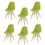 Набор из 6-х стульев Eames зеленый