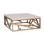 Стол журнальный Geometric на металлическом основании с деревянной столешницей