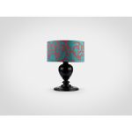 Лампа настольная на резной ножке из дерева махагони декорированной старением