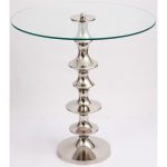 Стол журнальный с круглой стеклянной столешницей 