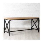 Обеденный стол Manchester на металлическом каркасе со столешницей из массива дуба