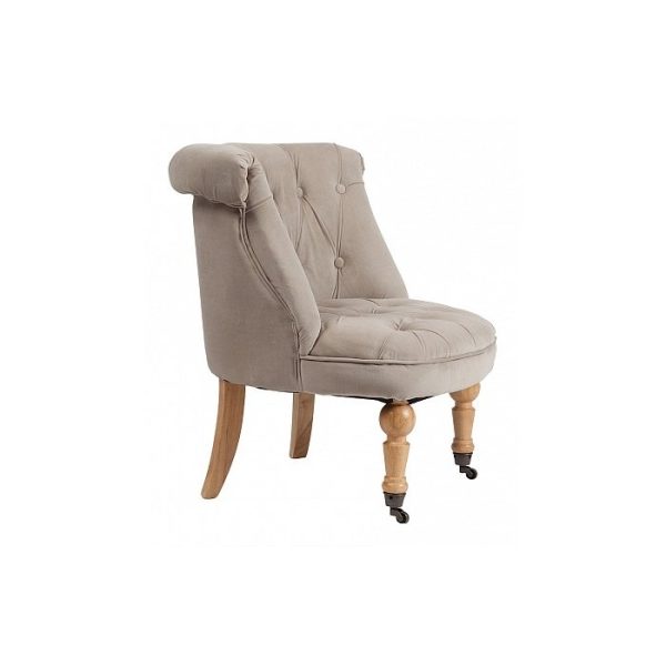 Кресло Amelie French Country Chair Серо-бежевый Вельвет — изображение 4
