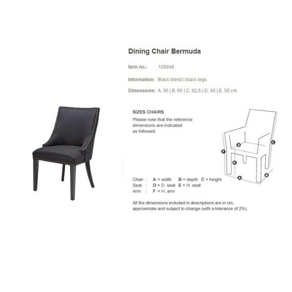 стул с мягкой обивкой  Bermuda черного цвета   — изображение 3