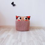 Вязаная корзина Какао круглая малая — изображение 2