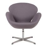 Кресло Swan Chair из шерстяной ткани серого цвета