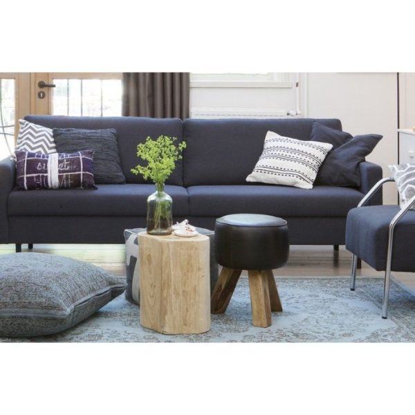 Табурет  Bok small leather stool black — изображение 2