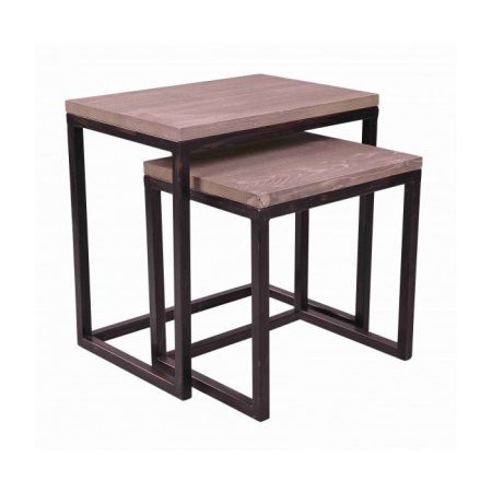 Журнальный столик (2 шт) Industrial с деревянной столешницей