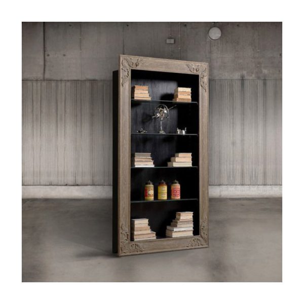 Стеллаж с 4-мя стеклянными полками выполнен из дуба — изображение 2