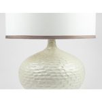 Лампа настольная на ножке из сливочно-белого декоративного стекла — изображение 2