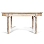 Обеденный раздвижной овальный стол Еcolife Еurope I-OT из выбеленного массива дуба