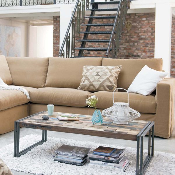 Стол кофейный d-Bodhi Ferum из элементов антикварного тика — изображение 2