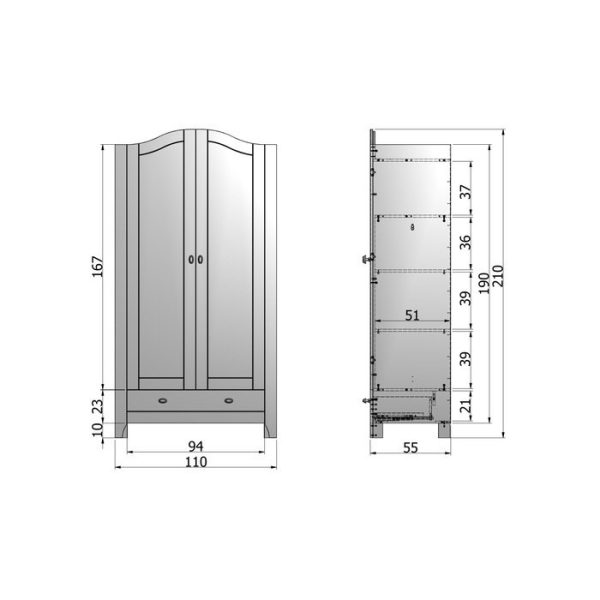 Шкаф-Гардероб  JOY WARDROBE PINE WHITE — изображение 4