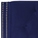 Кровать с декоративными гвоздиками Wing 200x200 см Велюр Синий — изображение 9