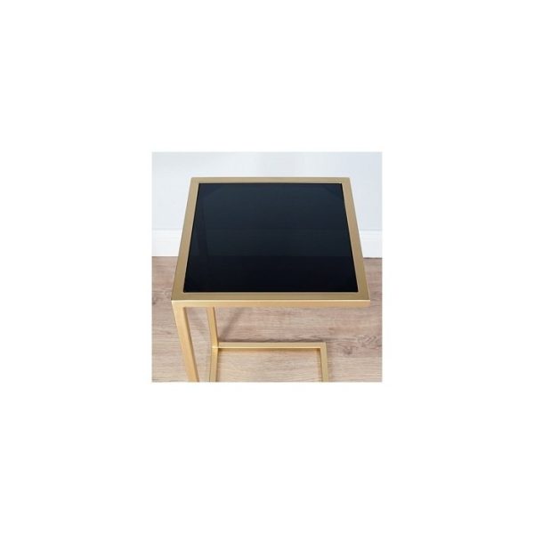 Прикроватный столик со столешницей из темного стекла — изображение 3