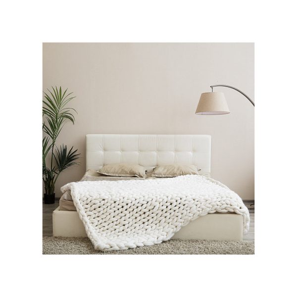 ПЛЕД КРУПНОЙ ВЯЗКИ, БЕЛЫЙ — изображение 4