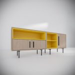 Комплект-5 из коллекции Bdesign Tube желтый/шпон дуба — изображение 2