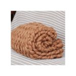 ПЛЕД КРУПНОЙ ВЯЗКИ, СВЕТЛО-КОРИЧНЕВЫЙ