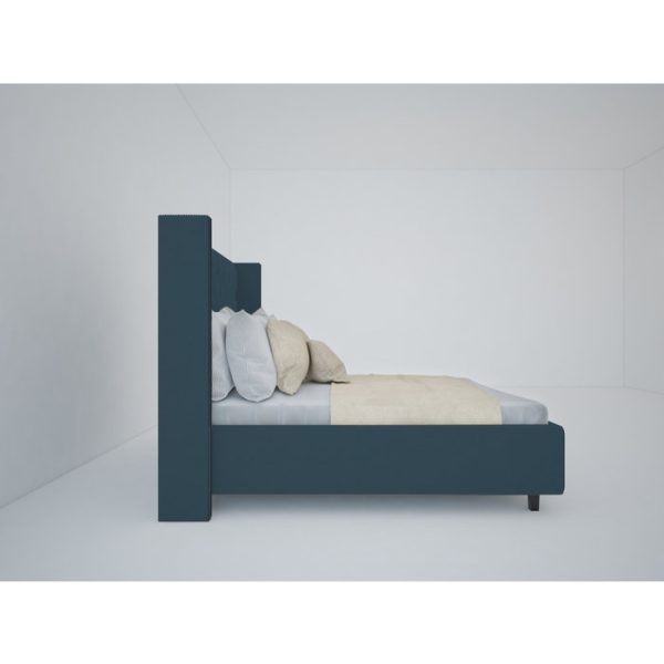 Кровать с декоративными гвоздиками Wing 140х200 см Велюр Морская волна — изображение 7