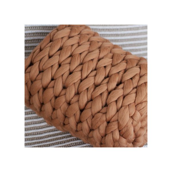 пЛЕД КРУПНОЙ ВЯЗКИ, СВЕТЛО-КОРИЧНЕВЫЙ БОЛЬШОЙ — изображение 2